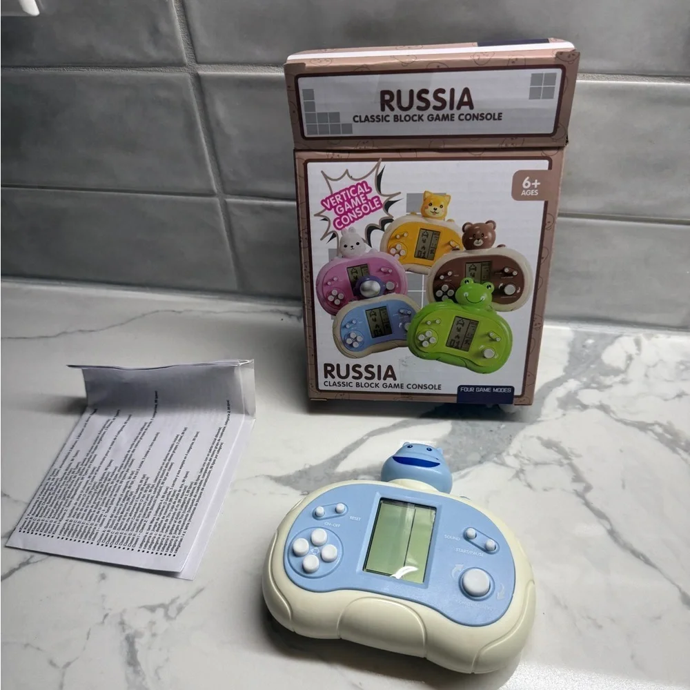 Retro Handheld Classic Block Game Console, LCD with Four Game Modes